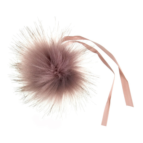 Pom Pom: Faux Fur Tipped: 6cm: 1 Piece: Pink