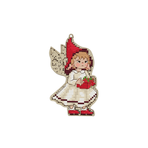 Fairy Red Hat Counted Cross Stitch Kit On Wood By Kind Fox