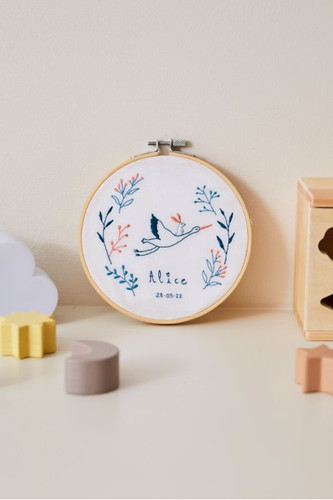 Stork Baby Keepsake Embroidery Kit by DMC