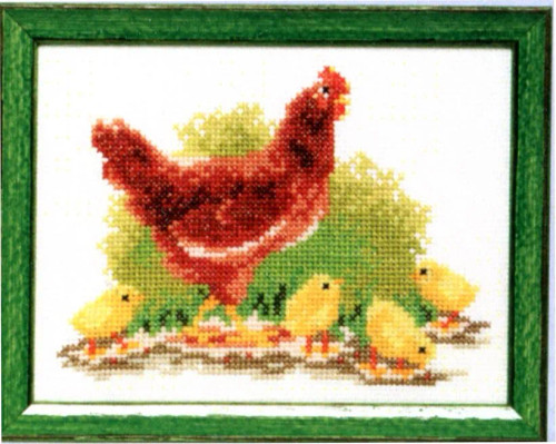 Hen and Chicks Cross Stitch Kit by Pako