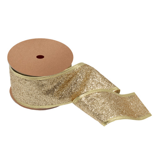 Glitter Ribbon: 10m x 63mm: Gold by Trimits