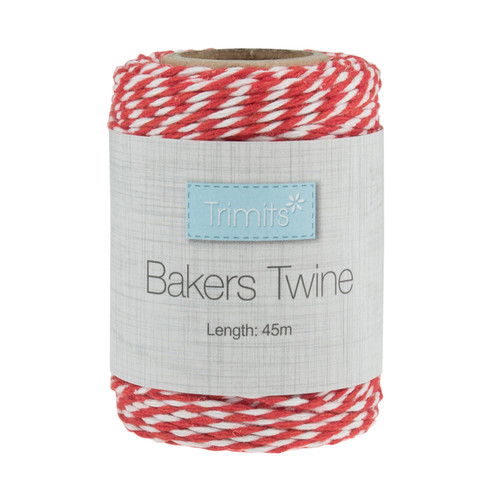 Bakers Twine: 45m x 2mm: Red and White by Trimits