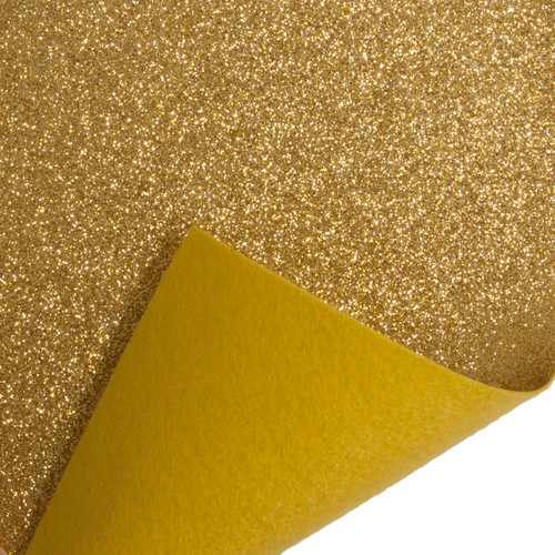 Glitter Felt Fabric Roll: 1 roll of 5m x 90cm: Gold by Trimits