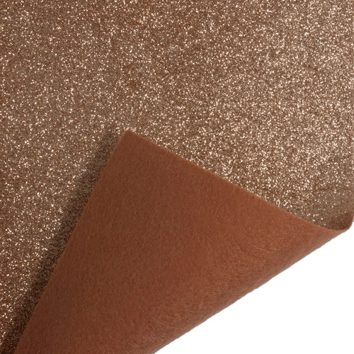 Glitter Felt Fabric Roll: 1 roll 5m x 90cm: Rose Gold by Trimits