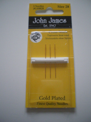 John James Gold Plated Needles Size 28