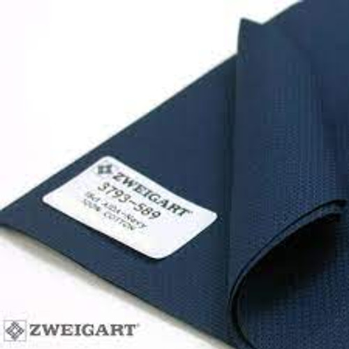 Navy Blue - Zweigart 18 count Fein Aida 50 x 48cm