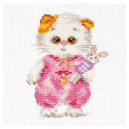 Cat with Bunny Counted Cross Stitch Kit By Alisa