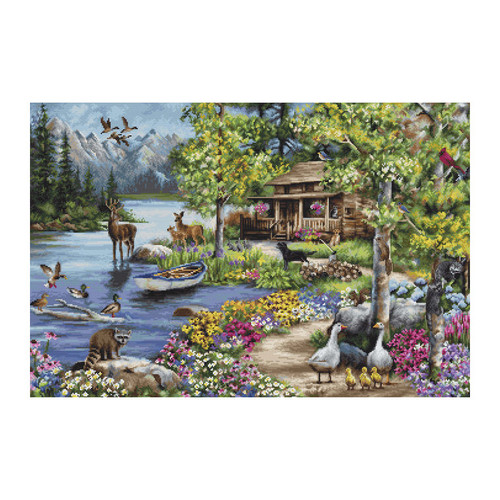 Cabin By The Lake Counted Cross Stitch Kit By Luca-S