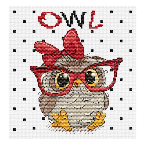 The Owl With Glasses Counted Cross Stitch Kit By Luca-S