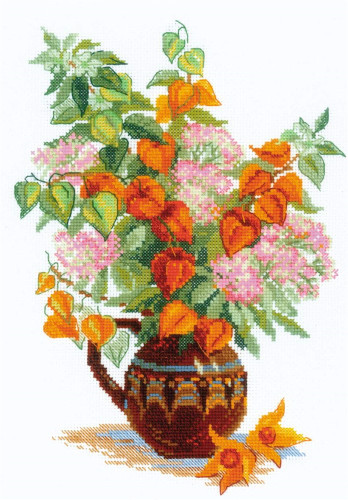 Bouquet with Physallis Counted Cross Stitch Kit By Riolis
