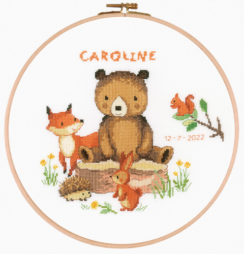 Forest Animals Counted Cross Stitch Kit with Hoop by Vervaco