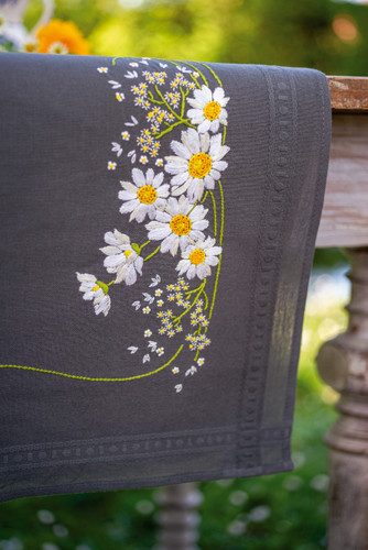 Daisies Table Runner Embroidery Kit by Vervaco