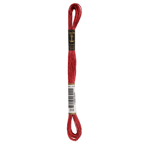 Anchor Lame Metallic Threads Red  - 318