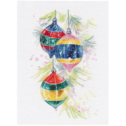 Christmas Baubles Counted Cross Stitch Kit by Oven