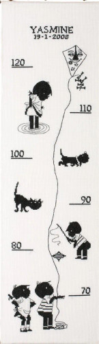 Black and White Height Chart Cross Stitch kit by Pako