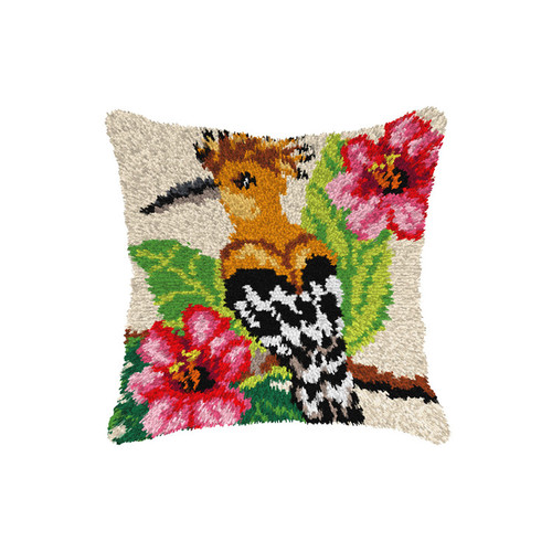 Hoopoe Latch Hook Cushion Kit by Orchidea