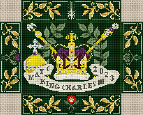 King Charles III Church kneeler on Green  By Jacksons