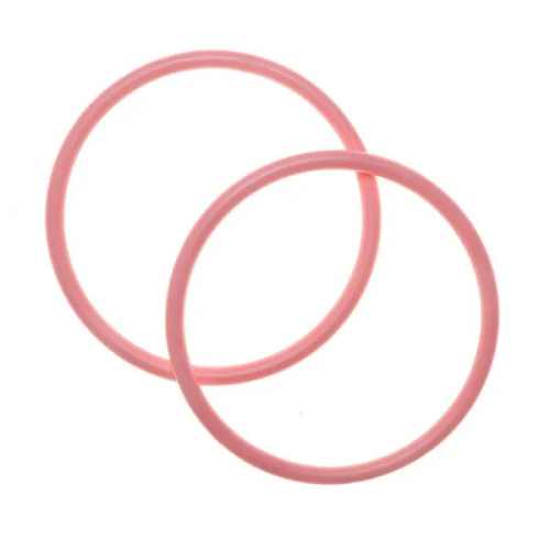 Pair of Pale Pink Macrame Rings or Bag Handles by Elbesee