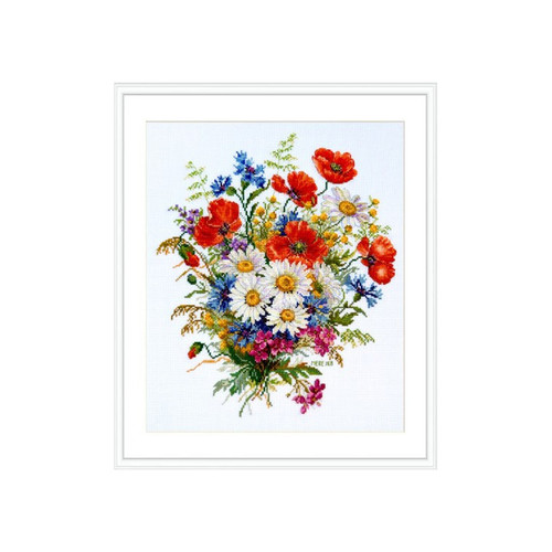 Meadow Blooms Counted Cross Stitch Kit on Aida by Merejka
