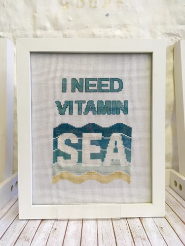 I Need Vitamin Sea Cross Stitch Kit by Emma Louise