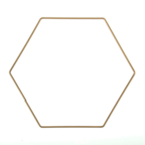 1 Metal Hexagon Craft Hoop 20cm Gold