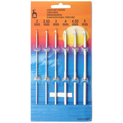 Aluminium Crochet Hooks: 6 Asstd Sizes: 2.00 - 5.00mm