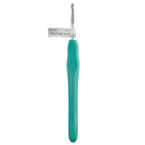 Crochet Hook: Soft Grip: 14cm x 5.50mm: Teal by Milward