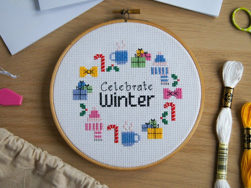 Celebrate Winter Cross Stitch Kit By Sew Sophie