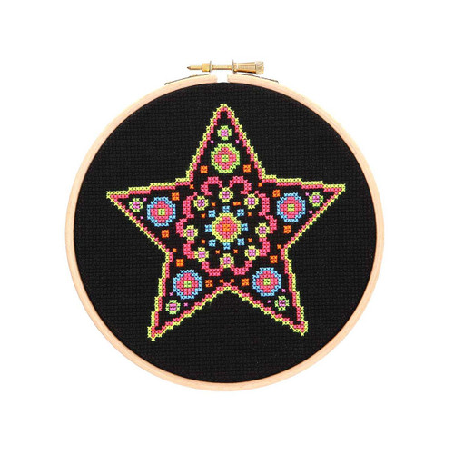 Neon Star Cross Stitch Kit by Anchor