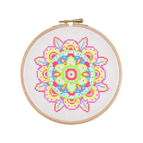 Neon Mandala Cross Stitch Kit by Anchor