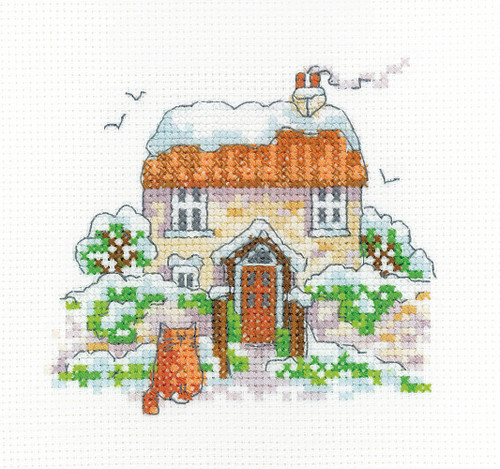 Winter Cottage Cross Stitch Kit by Karen Carter