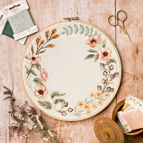 Meadow Collection Summer Wreath Cross stitch Kit by Anchor