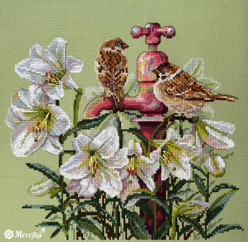 Among the Lilies Counted Cross Stitch Kit By Merejka