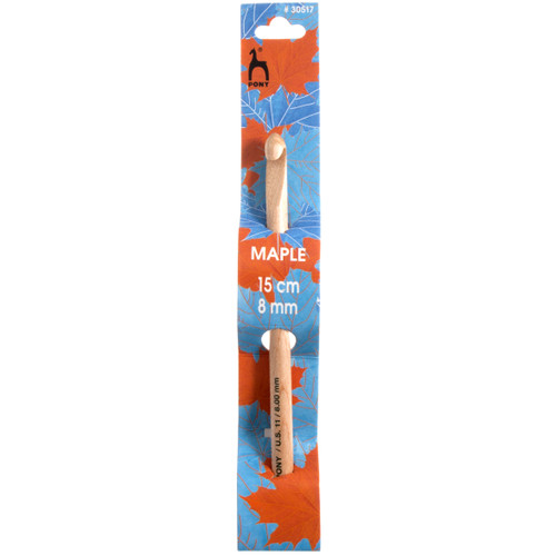 Crochet Hook: Maple: 15cm x 8.00mm by Pony