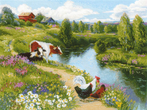 By the River Counted Cross Stitch Kit By Riolis