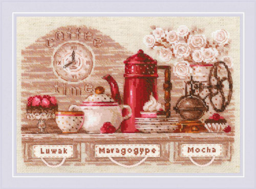 Coffee Time Counted Cross Stitch Kit By Riolis 