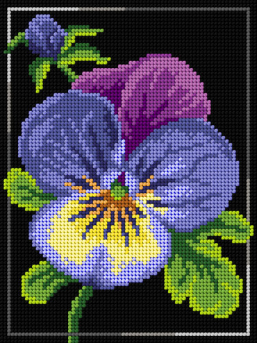 Pansy Embroidery Tapestry Canvas only by Orchidea