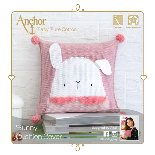 Crochet Kit: Cushion Cover: Baby Pure Cotton: Bunny by Anchor