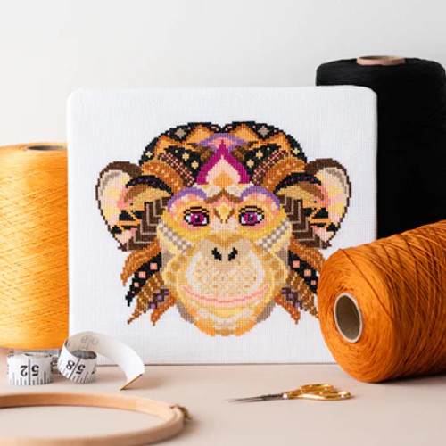 Mandala Monkey Cross Stitch Kit by Meloca Designs