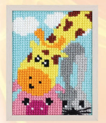 Pig/ Giraffe/ Rabbit Beginner Cross Stitch Kit by Pako