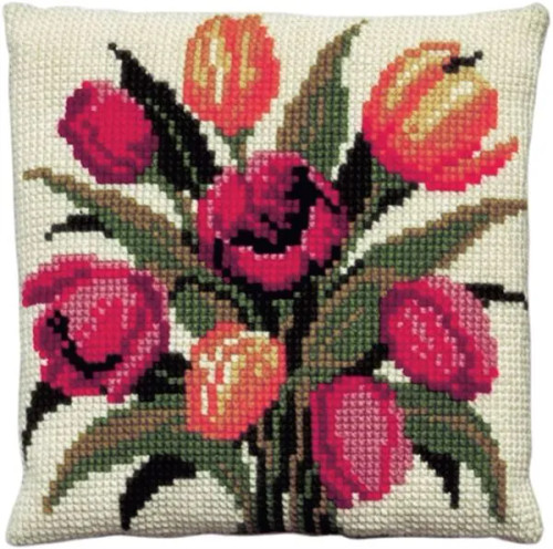Tulips Chunky Cross Stitch Cushion Kit by Pako