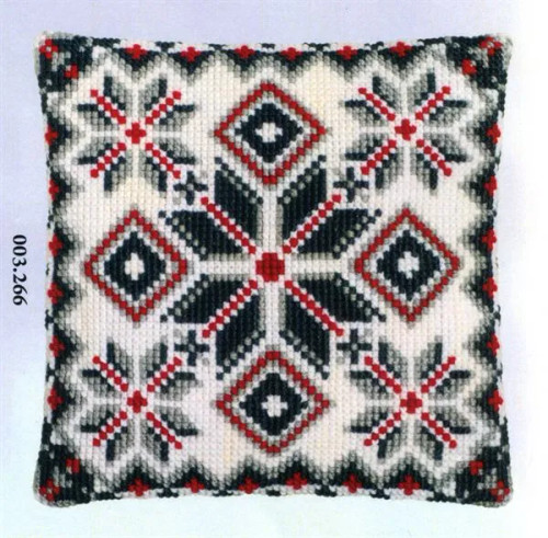 Grey Snowflake Chunky Cross Stitch Cushion Kit by Pako