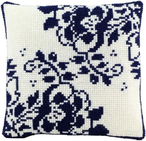 Black and White Chunky Cross Stitch Cushion Kit by Pako