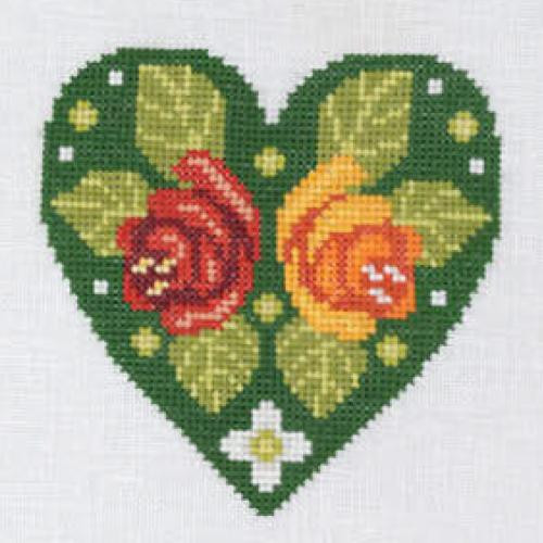 Rose Heart Cross stitch Kit By CWOC