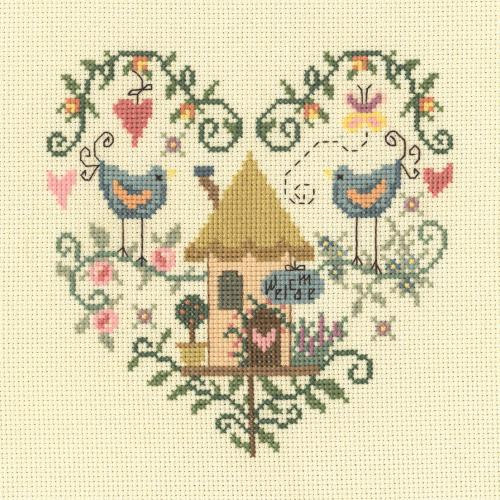Birdhouse love Cross Stitch Kit by CWOC