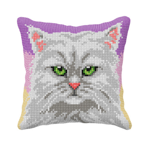 Persian Cat Cross Stitch Cushion kit By Orchidea 