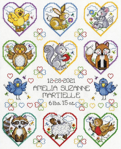 Animal Heart Sampler Counted Cross Stitch Kit by Design Works