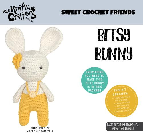 Betsy Bunny Crochet Friend Kit By kitty Critters