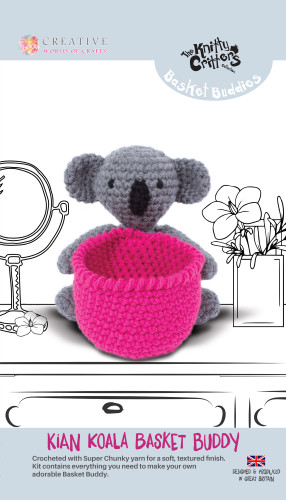 Kian Koala Basket Buddy Crochet Kit by Knitty Critters