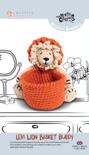 Levi Lion Basket Buddy Crochet Kit by Knitty Critters